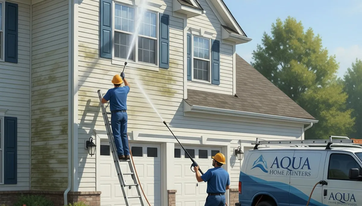Vinyl siding pressure cleaning in Chattanooga, TN removes mold and dirt for a cleaner exterior